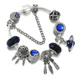 Glass Charm Beads Pendants DIY Snake Chain Bracelet