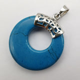Howlite Circle Stone Gem Pendant Jewelry For Woman Gift