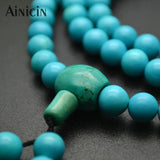 Howlite Turquoise 8mm Round Prayer Bracelets Long Necklace