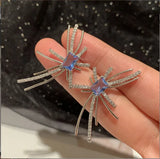 Ice Cube Earrings Sweet Fireworks Tassel S925 Silver Needle Candy Women