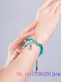 Chalcedony 925 Silver Natural Stone Men Bangle Jewelry