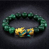 Jade Emerald Green Agate Pixiu Bracelet Fashionable Accessories