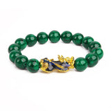 Jade Emerald Green Agate Pixiu Bracelet Fashionable Accessories