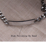 Personalized Men Bracelet Cuban Link Chain Phrase Jewelry Gift