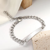 Personalized Men Bracelet Cuban Link Chain Phrase Jewelry Gift