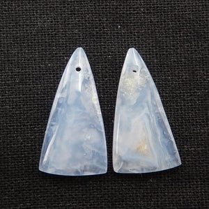 Lace Agate Teardrop Earring Stone Pair 26x14x3mm