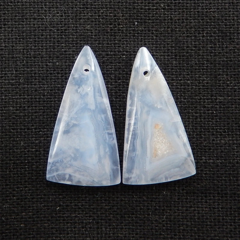 Lace Agate Teardrop Earring Stone Pair 26x14x3mm