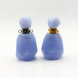 Lace Agates Perfume Bottle Essential Oil Pendant