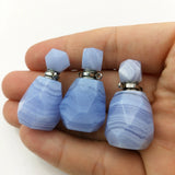 Lace Agates Perfume Bottle Essential Oil Pendant