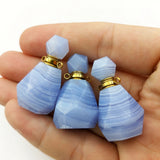 Lace Agates Perfume Bottle Essential Oil Pendant