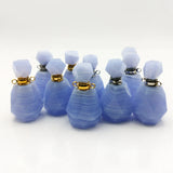 Lace Agates Perfume Bottle Essential Oil Pendant