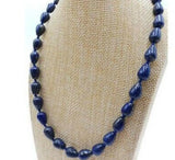 Lapis Lazuli Drop Beads Necklace 18'' 8x12mm
