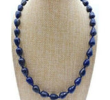 Lapis Lazuli Drop Beads Necklace 18'' 8x12mm