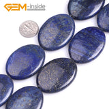Lapis Lazuli Oval Beads 15" Strand DIY Jewelry Making