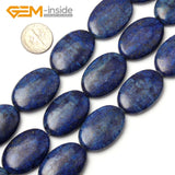 Lapis Lazuli Oval Beads 15" Strand DIY Jewelry Making