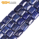 Lapis Lazuli Stone Rectangle Beads 15 Inches Strand