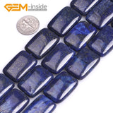 Lapis Lazuli Stone Rectangle Beads 15 Inches Strand