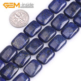 Lapis Lazuli Stone Rectangle Beads 15 Inches Strand