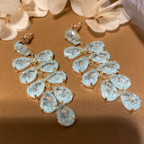 Leaves Crack Crystal Earrings For Women Zircon Wedding Gift