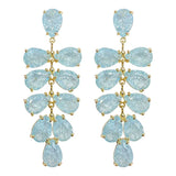 Leaves Crack Crystal Earrings For Women Zircon Wedding Gift