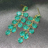 Leaves Crack Crystal Earrings For Women Zircon Wedding Gift