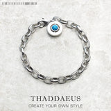 925 Sterling Sliver Link Chain Charm Bracelet Gift for Women Men