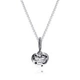 Moon & Stars Heart Necklace Sterling Silver Jewelry