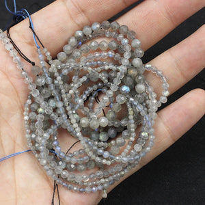 Moonstone Sliced 2mm 3mm 4mm Gemstone Beads for Jewelry Making 15inch