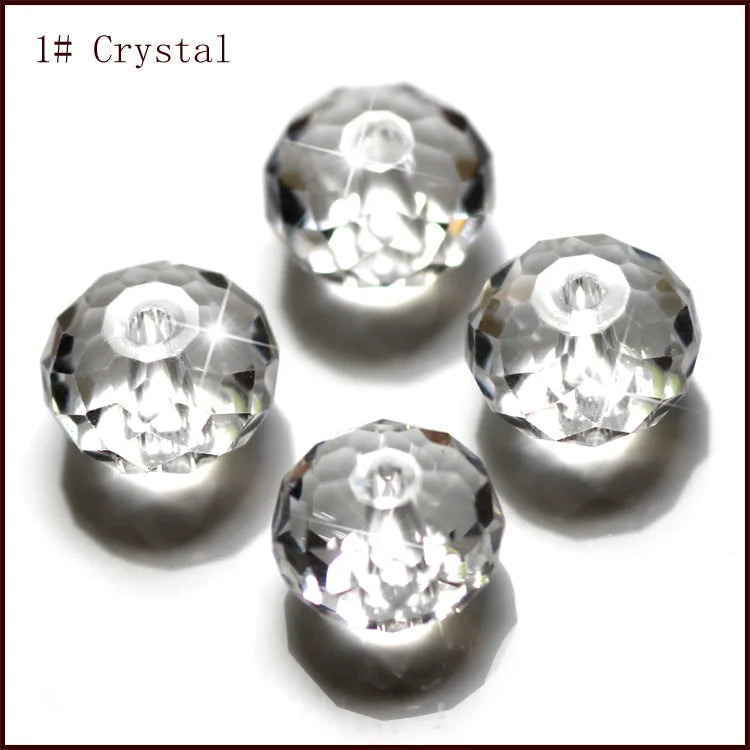 6x8mm Crystal Rondelle Beads Faceted Glass Loose Beads for Jewelry Making