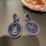 Layer Circle Drop Earrings Zircon Wedding Party Jewelry