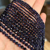 Natural Sandstone Beads Faceted Stone Round Loose Mineral Beads