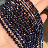 Natural Sandstone Beads Faceted Stone Round Loose Mineral Beads