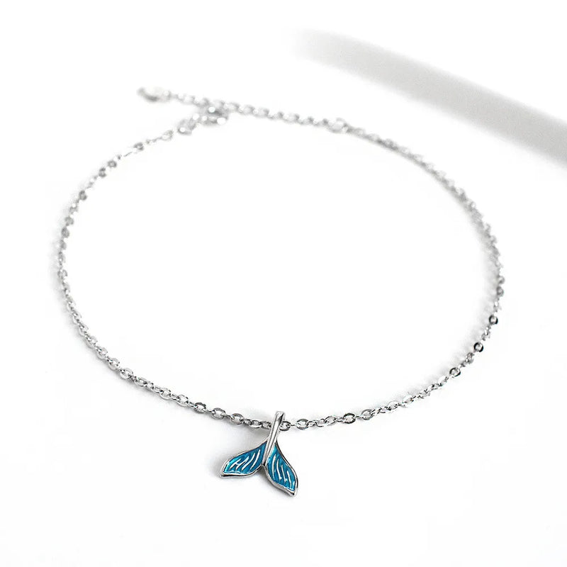 Ocean Mermaid Bracelet 925 Sterling Silver Fish Tail Anklet