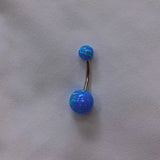 Opal Belly Button Piercing Jewelry 925 Sterling Silver Rod Length 6 8 10 12 MM