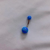 Opal Belly Button Piercing Jewelry 925 Sterling Silver Rod Length 6 8 10 12 MM