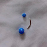 Opal Belly Button Piercing Jewelry 925 Sterling Silver Rod Length 6 8 10 12 MM