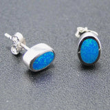 Opal Earrings 925 Silver Studs Womens Jewelry Gift