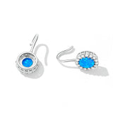 Opal Piercing Earrings 925 Sterling Silver Brilliant Gem Ear Hooks Fine Jewelry