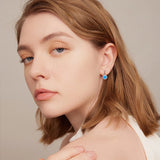 Opal Piercing Earrings 925 Sterling Silver Brilliant Gem Ear Hooks Fine Jewelry