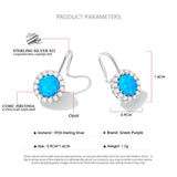 Opal Piercing Earrings 925 Sterling Silver Brilliant Gem Ear Hooks Fine Jewelry