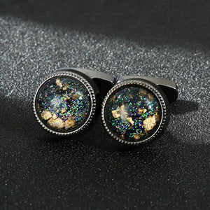 Opal Stone Cufflinks for Mens Shirt High Square Cuff links