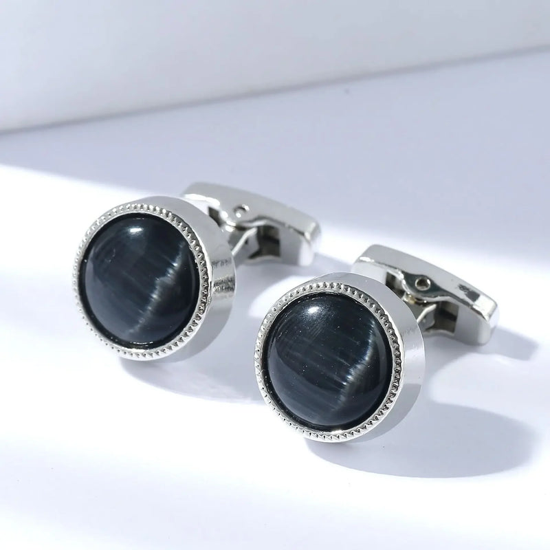 Opal Stone Cufflinks for Mens Shirt High Square Cuff links