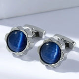 Opal Stone Cufflinks for Mens Shirt High Square Cuff links