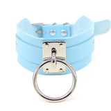 PU Leather Choker Necklace Stainless Steel Collar