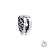925 Silver Heart Clip Charms Crystal Beads for Women Bracelet