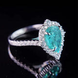 Pear Shaped CZ Fidget Ring Micro Pave Silver Bling