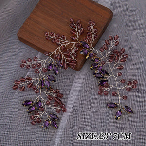 Rhinestone Leaves Headbands Bride Wedding Hair Jewelry