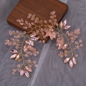 Rhinestone Leaves Headbands Bride Wedding Hair Jewelry