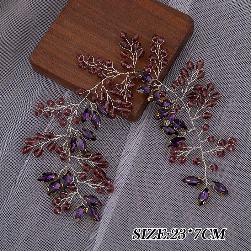 Rhinestone Leaves Headbands Bride Wedding Hair Jewelry