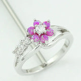 Opal Flower Silver Plated Ring for Women